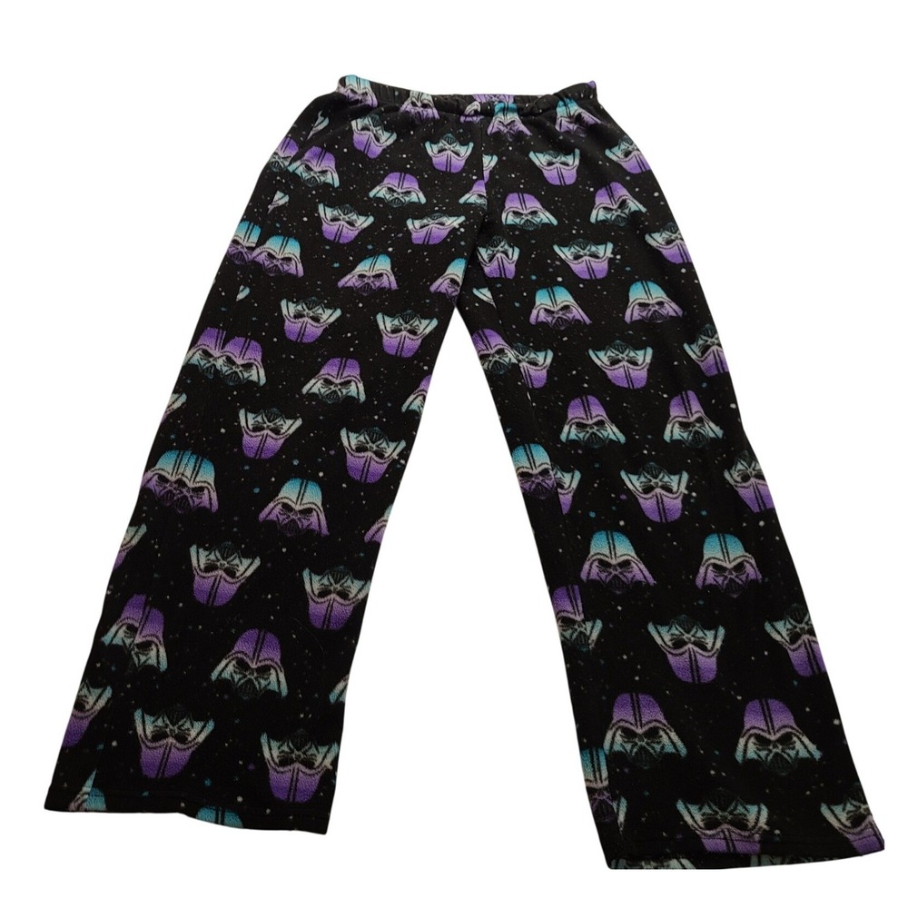 Star Wars Darth Vader Fleece Pajama Pants Purple Teal Galaxy Print Men's Medium